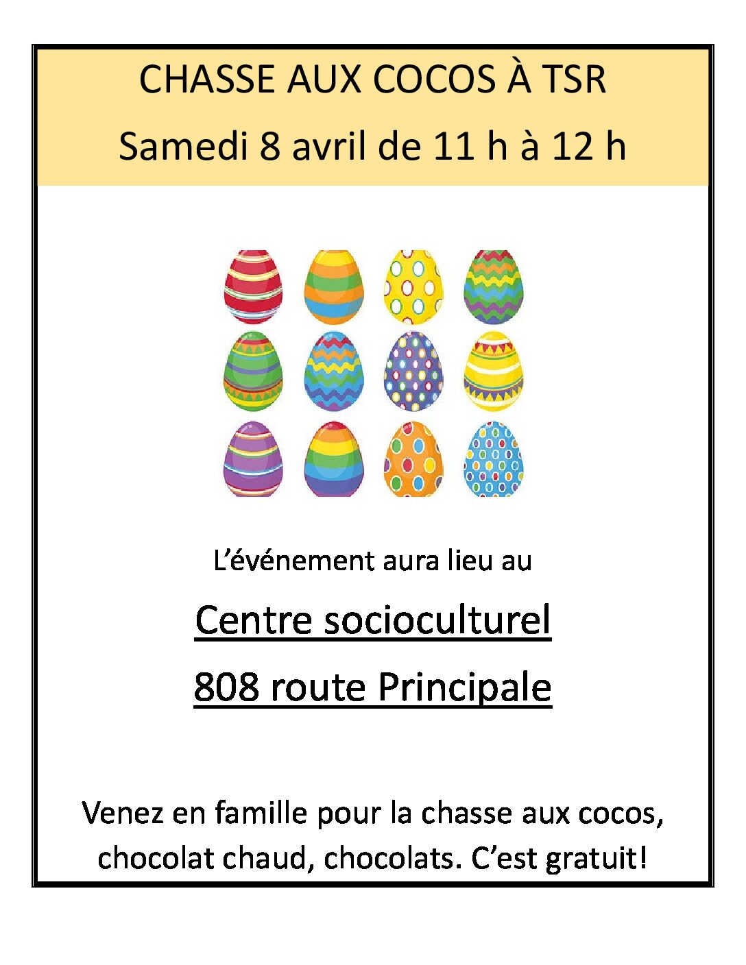 Chasse aux cocos – Samedi 8 avril 2023