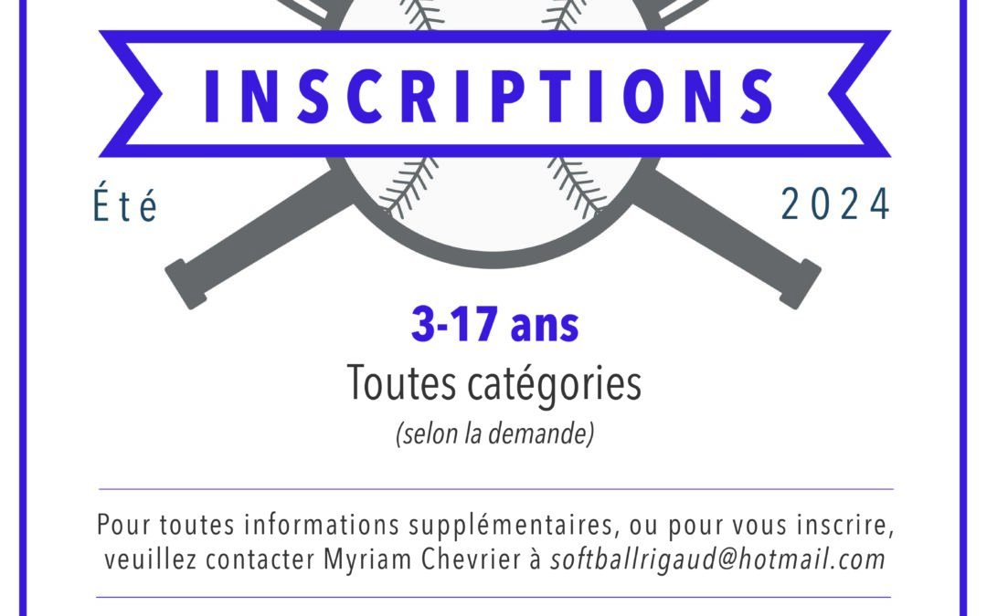 Softball Rigaud – Inscriptions 2024