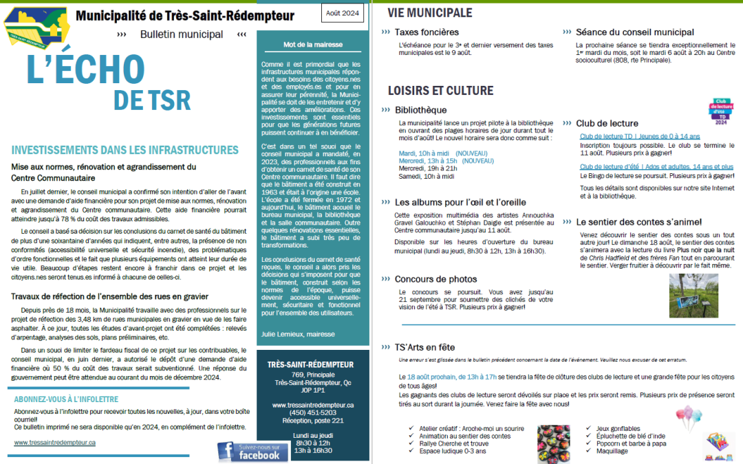 Bulletin municipal d&rsquo;août