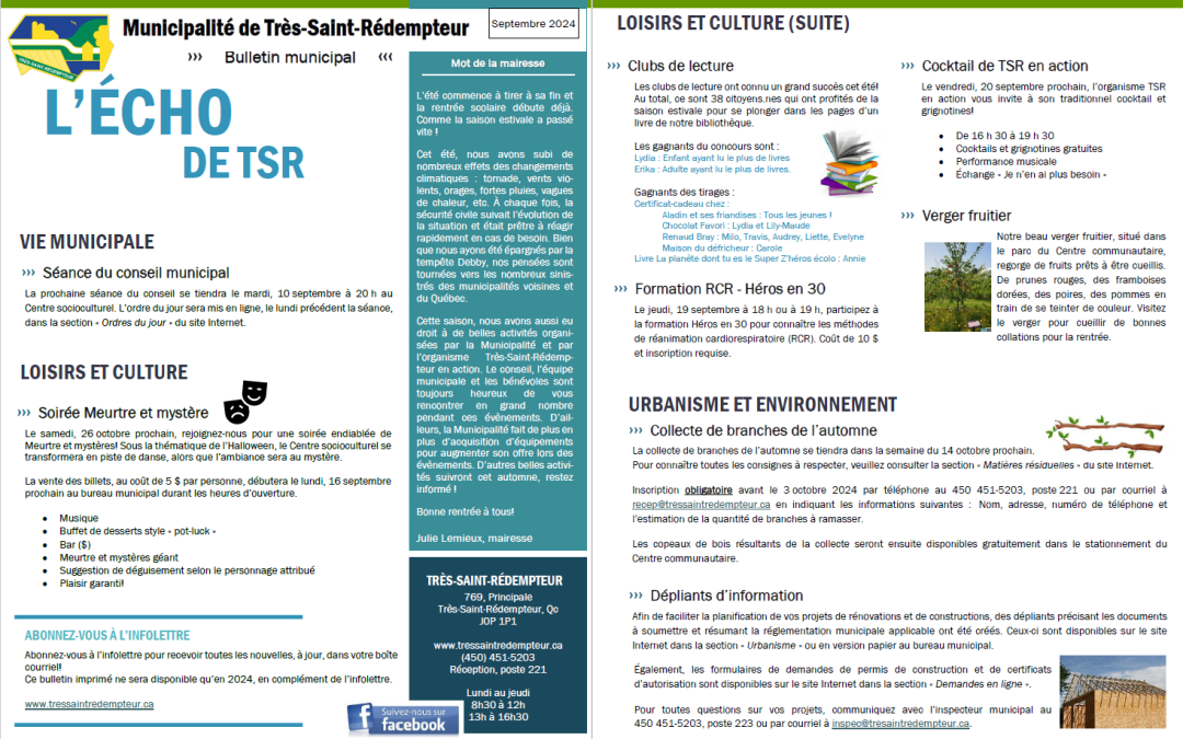 Bulletin municipal de septembre
