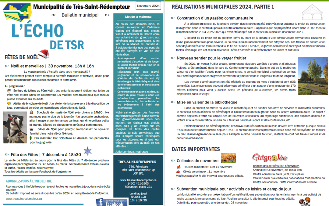 Bulletin municipal de novembre 2024
